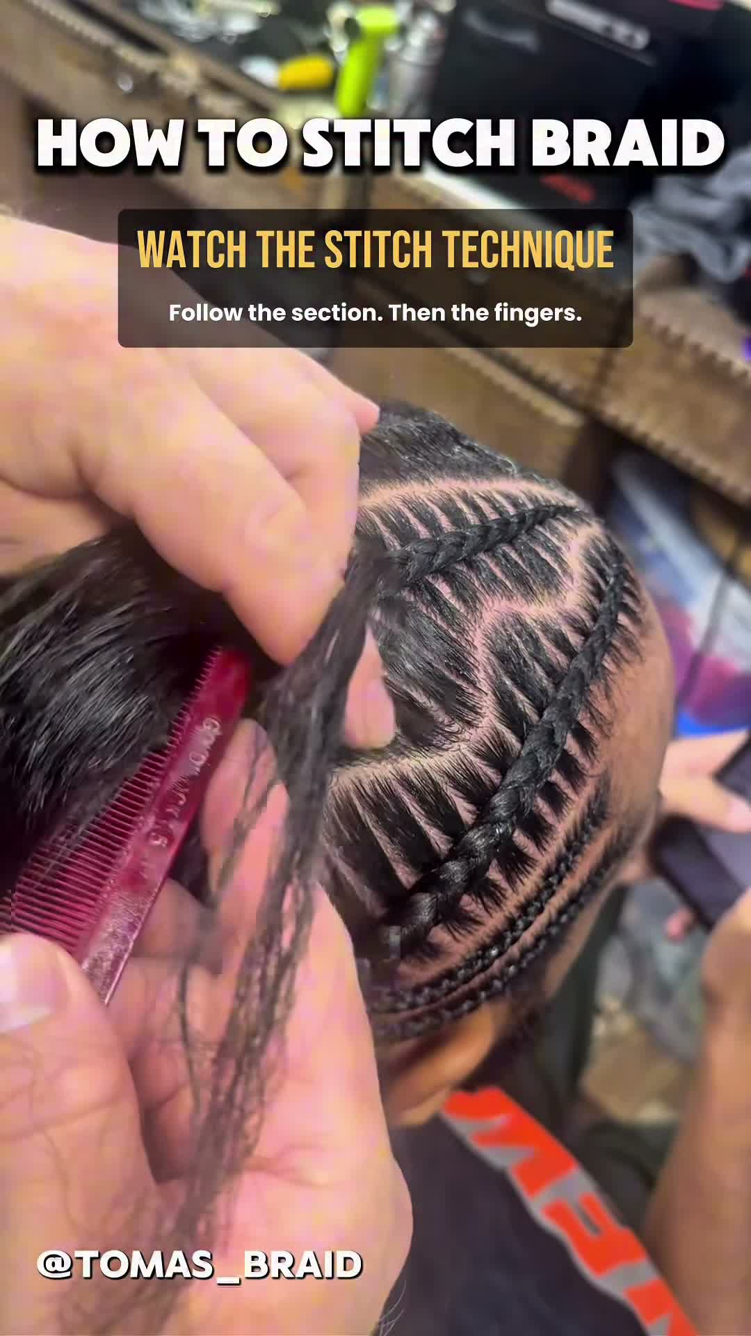 Stitch braiding technique